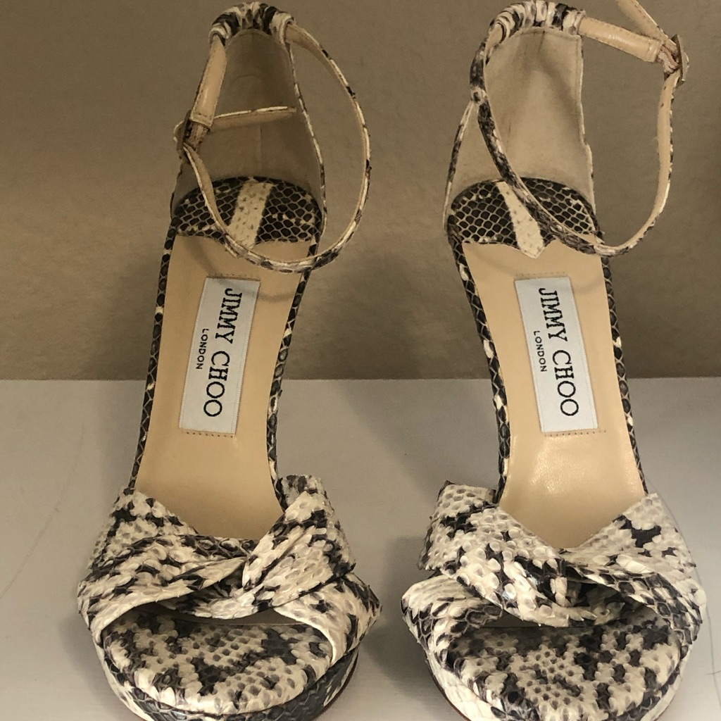 Jimmy Choo Snakeskin Animal Print Pump (Size 7)
